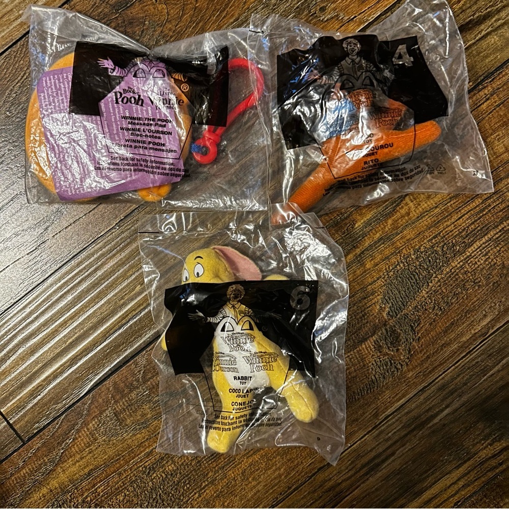 NWT NIP McDonalds Winnie Pooh Happy Meal Toys 2001‎ Vintage Winnie Rabbit Roo
